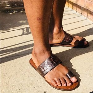 African 100% all leather Men’s Summer Slippers